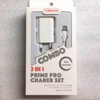 Combo sạc nhanh cho Iphone củ dẹt Ossan OS-B1Z